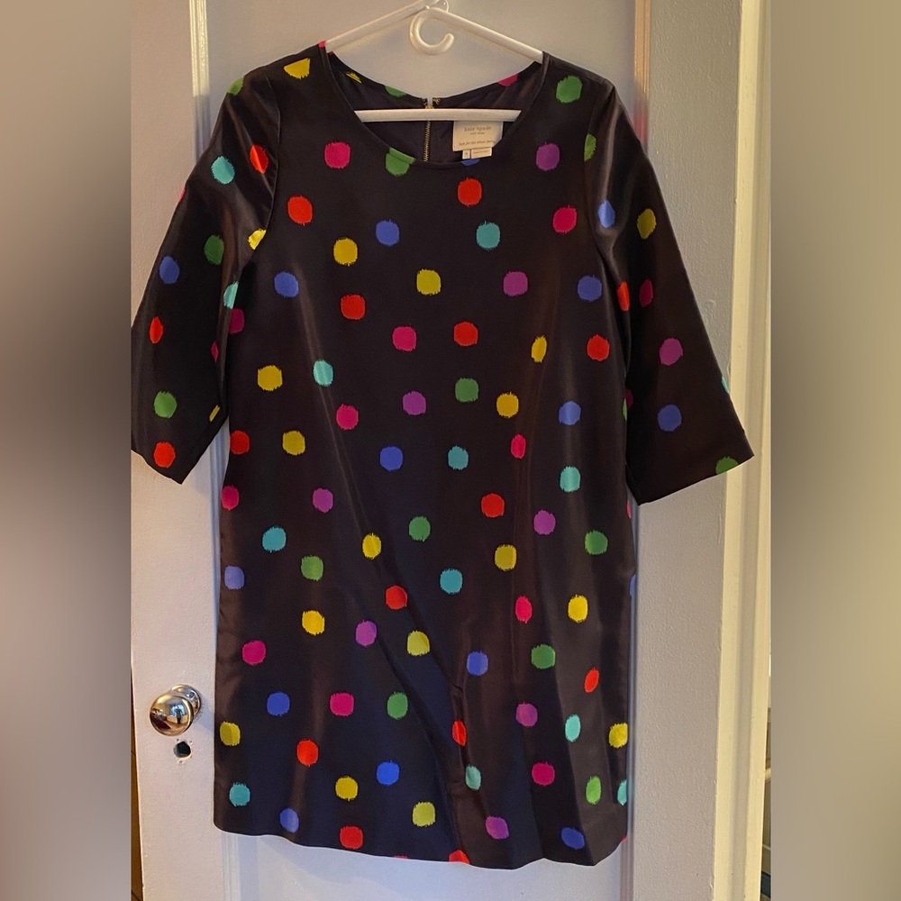 KATE SPADE Silk Belina Polka Dot Shift Dress 8 - Picture 5 of 8